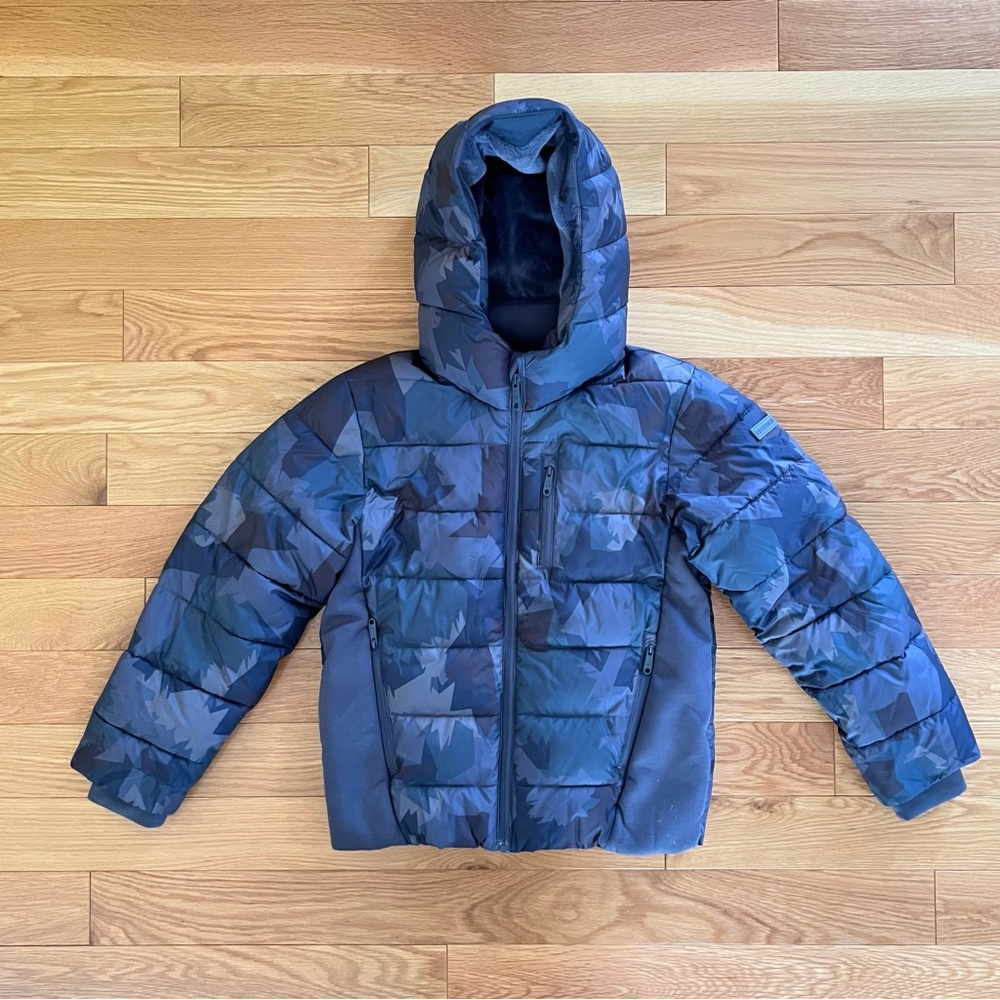 Abercrombie Kids Blue Camouflage Puffer Jacket